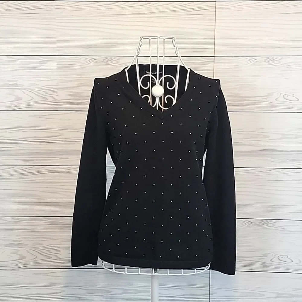 DKNY sweater black pullover lightweight Women's Size S